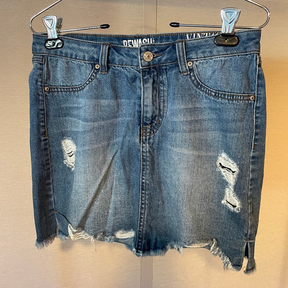 Rewash Brand Junior Ripped Jean Skirt